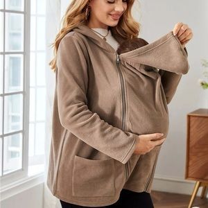 Maternity Babywearing Hooded Fleece - Brown - XXL - Never Worn